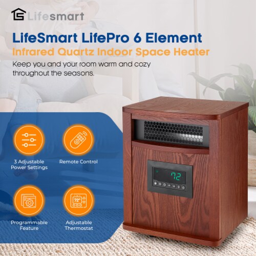 LifeSmart LifePro 6 Element 1500W Infrared Quartz Indoor Space Heater
