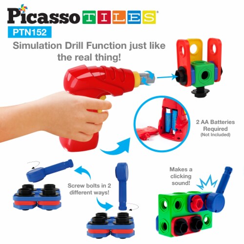 PicassoTiles PTN152 Engineering Construction Set Perspective: back