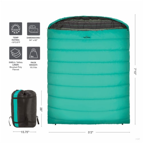 TETON Sports Mammoth 0 Degree Warm Sleeping Bags for Camping Base Camp Teal 1 Piece Metro Market