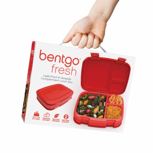 Bentgo Fresh Leak-Proof & Versatile Compartment Lunch Box - Red Perspective: back