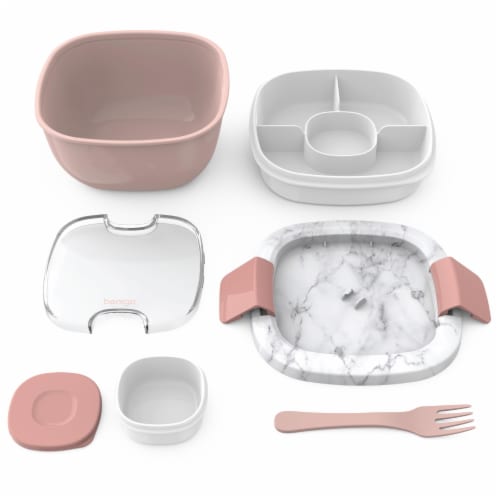 Bentgo® Salad On-The-Go Container - Blush Marble Perspective: back