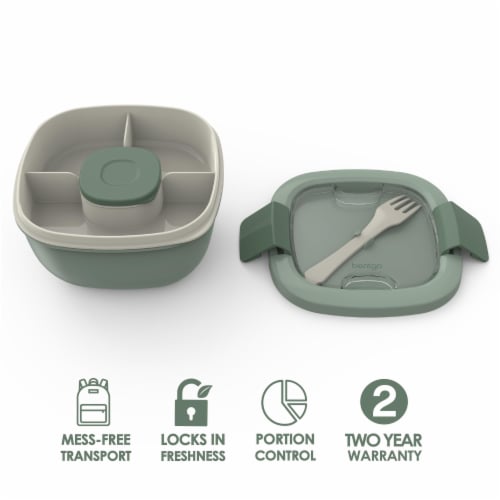 Bentgo Salad On-The-Go Food Container - Khaki Green Perspective: back