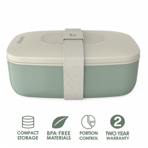 Bentgo Classic - All-in-One Stackable Bento Lunch Box Container, Khaki Green