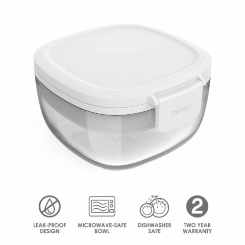 Bentgo® Glass Salad Container - White Perspective: back