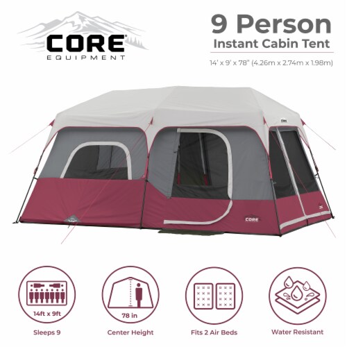 Core 10 Person Instant Cabin Tent With Screen Room for sale online