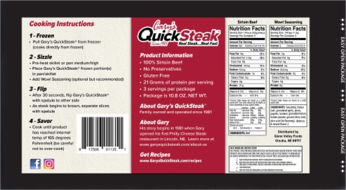 Gary's QuickSteak® Sirloin Beef Perspective: back
