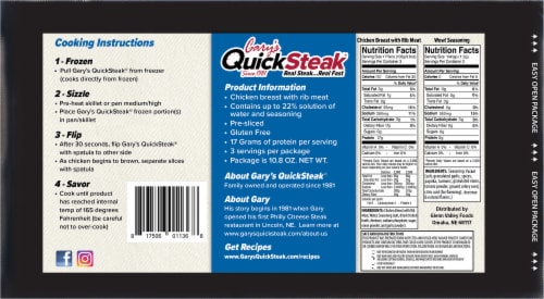 Gary's QuickChicken™ Frozen Raw Chicken Breast Perspective: back