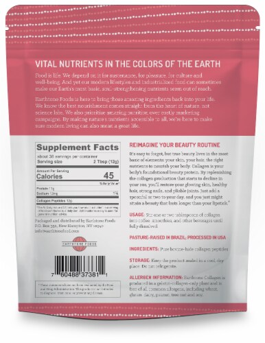 Earthtone Foods Collagen Protein Peptides Perspective: back