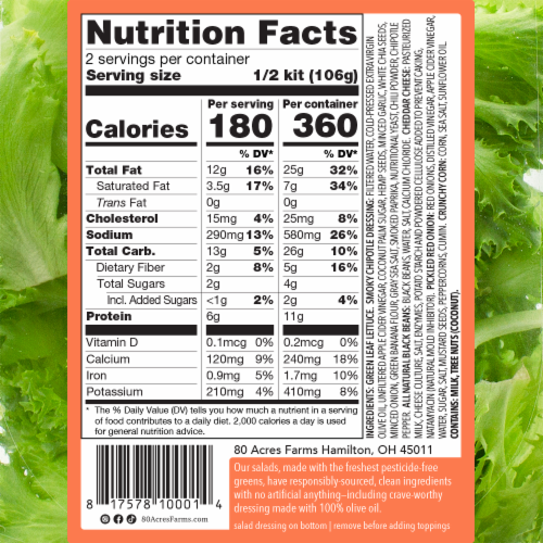80 Acres Farms® Rockin' Ranchero™ Salad Kit Perspective: back