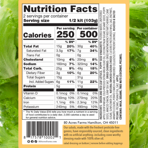 80 Acres Farms® Feelin' Gouda™ Salad Kit Perspective: back