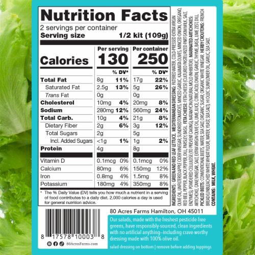 80 Acres Farms® Greekin' Out™ Salad Kit Perspective: back