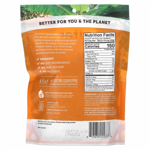 Alter Eco Organic® Cashew Butter Granola Perspective: back