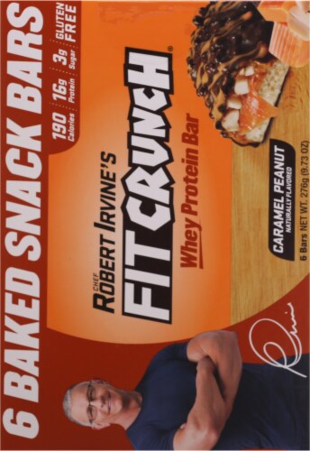 Robert Irvine's Fit Crunch Caramel Peanut Whey Protein Bars Perspective: back