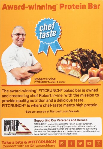 Robert Irvine's Fit Crunch® Caramel Peanut Protein Bars Perspective: back