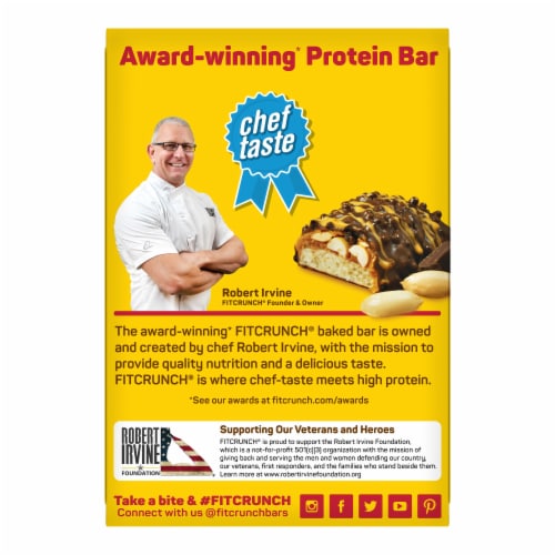 Robert Irvine's Fit Crunch® Chocolate Peanut Butter Protein Bars Perspective: back