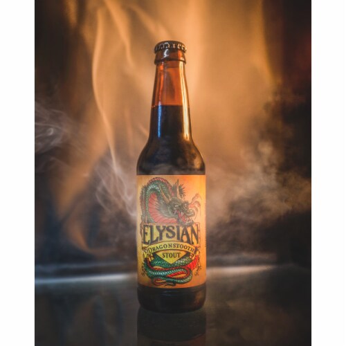 Elysian Dragonstooth Chocolate Craft Stout Beer Perspective: back