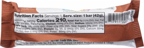 OCHO Organic Caramel & Peanut Butter Milk Chocolate Bar Perspective: back