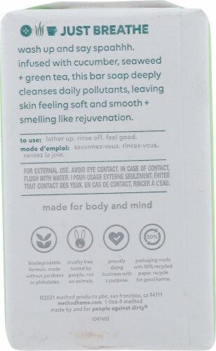 Method Body Deep Detox Cucumber Seaweed Green Tea Bar Soap Perspective: back