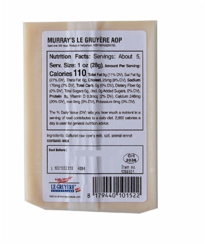 Murray's® Le Gruyere Cheese Perspective: back