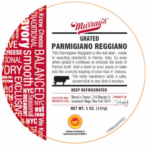 Murray's® Grated Parmigiano Reggiano Perspective: back