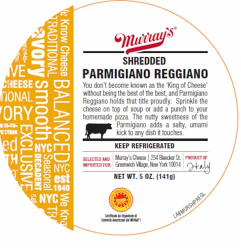 Murray's® Shredded Parmigiano Reggiano Perspective: back