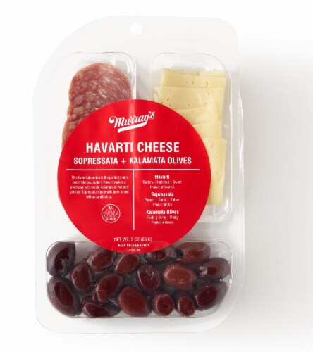 Murray's® Havarti Cheese + Sopressata + Kalamata Olives Snack Pack Perspective: back