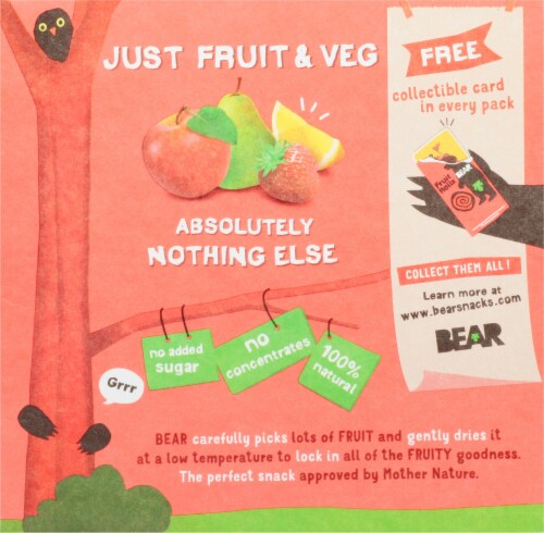 BEAR Super Sour Strawberry & Apple Fruit Rolls Perspective: back
