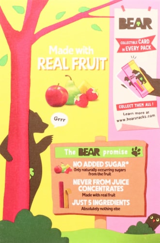 BEAR® Apple Pear Pineapple Raspberry Fruit Splits Perspective: back