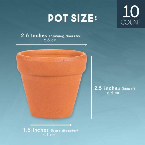 Terra Cotta Pots - 10-Count Terracotta Pots, 2.6-Inch Mini Flower Pots Perspective: back