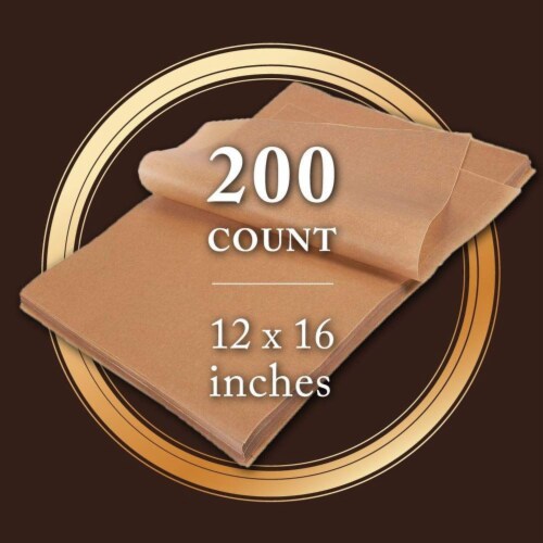 [12 x 16 Inch - 200 Count] Pre-Cut Baking Parchment Paper Sheets Unbleached  Non-Stick Sheets for Baking & Cooking - Kraft