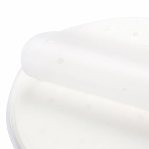 10 Inch Bamboo Steamer Liner Perforated Air Fryer Parchment Paper (100 Count) Perspective: back