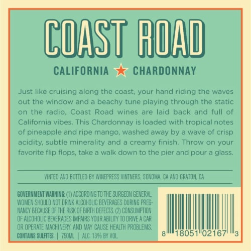 Coast Road Chardonnay Perspective: back