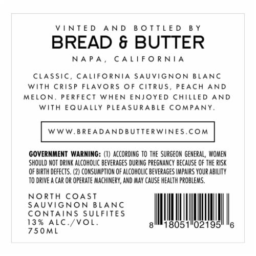 Bread & Butter Sauvignon Blanc Perspective: back
