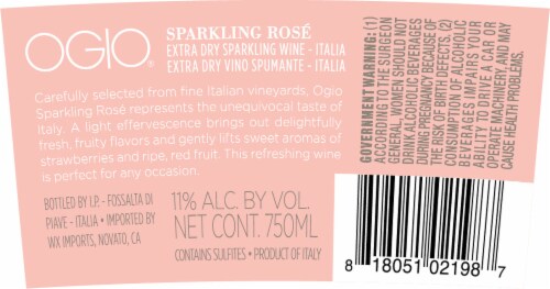 Ogio Sparkling Rose Wine Perspective: back