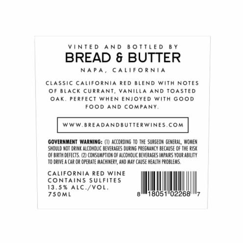 Bread & Butter Red Blend Perspective: back