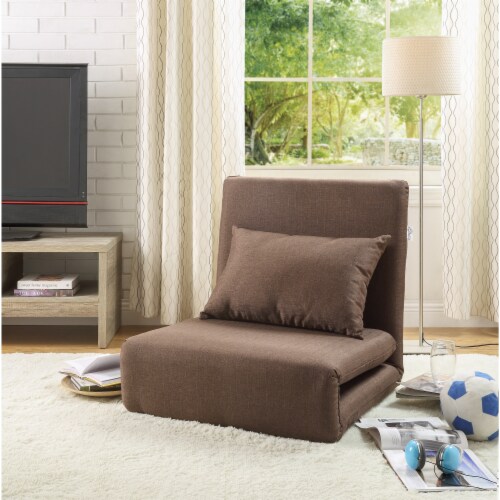 Loungie Relaxie Flip Chair Bed Brown 78.7 L x 27.9 W x 3.9 H Baker s