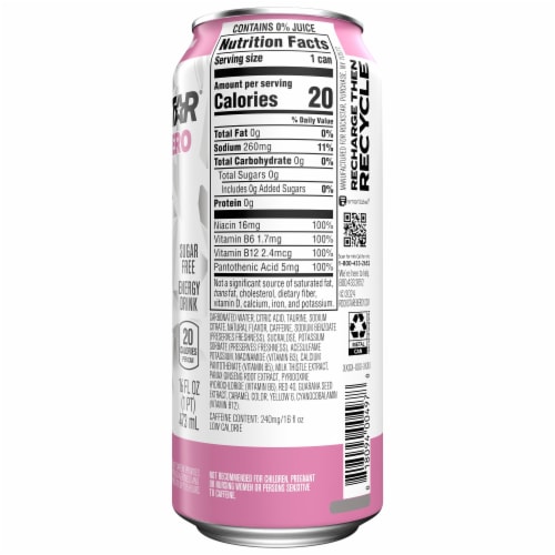 Rockstar® Pure Zero Sugar Free Watermelon Kiwi Energy Drink Perspective: back