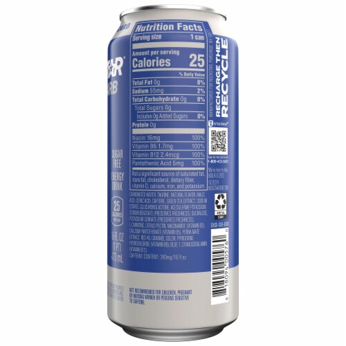 Rockstar Zero Carb Sugar Free Energy Drink Perspective: back