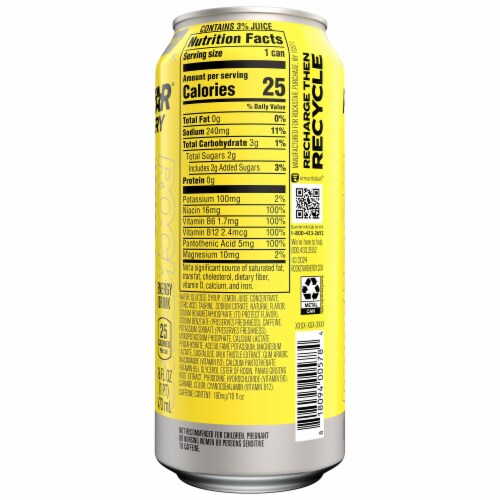 Rockstar Recovery Lemonade 16 Fl Oz Perspective: back