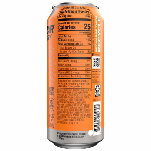Rockstar Recovery Energy Drink Orangeade 16 Fl Oz Perspective: back