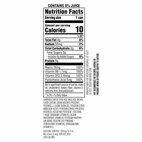 Rockstar® XDurance Super Sours Green Apple Energy Drink Can Perspective: back