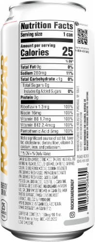 Rockstar Sugar-Free OG Flavor Energy Drink Can Perspective: back