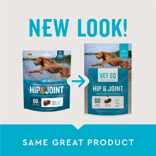 VetIQ Hip & Joint Supplement for Dogs, Chicken Flavored Soft Chews, 7.4 oz Perspective: back