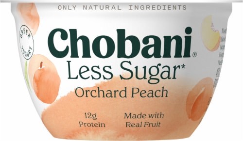 Chobani® Less Sugar Low-Fat Clingstone Peach Greek Yogurt Perspective: back