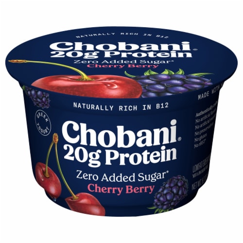 Chobani 20g Protein Cherry Berry Low Fat Greek Yogurt Cup Perspective: back