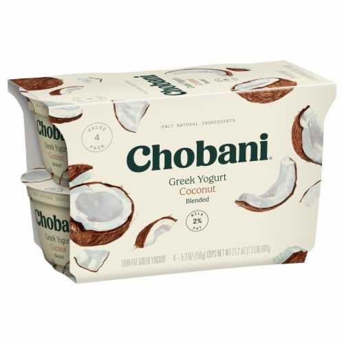 Chobani® Coconut Low Fat Greek Yogurt Cups Perspective: back