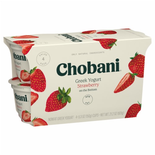 Chobani® Strawberry on the Bottom Nonfat Greek Yogurt Cups Perspective: back
