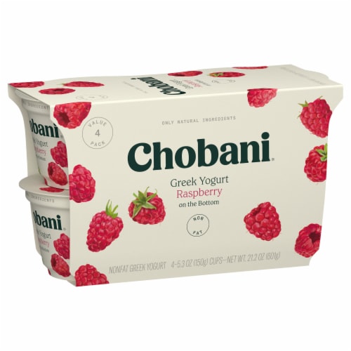 Chobani® Non-Fat Raspberry on the Bottom Greek Yogurt Perspective: back