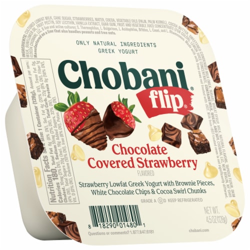 Chobani Flip Greek Chocolate Covered Strawberry Yogurt 4.5 oz Perspective: back