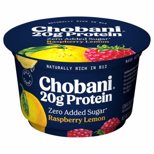 Chobani 20g Protein Raspberry Lemon Low Fat Greek Yogurt Cup Perspective: back